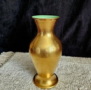 Vintage Pickard China U.S.A. Gold Floral Embossed Porcelain Vase 10"  #889 EXC!